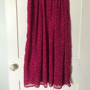 LAST CHANCE Flowy Gorgeous Dark Pink Long Skirt, Retro